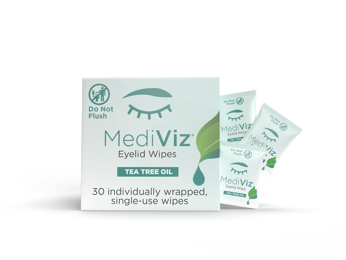 Tea Tree Eyelid Cleanser Wipes – 30 Single-Use Towelettes – Eyelash & Eyelid Wipes for Soothing Dry Eye Irritation, Demodex Removal & More