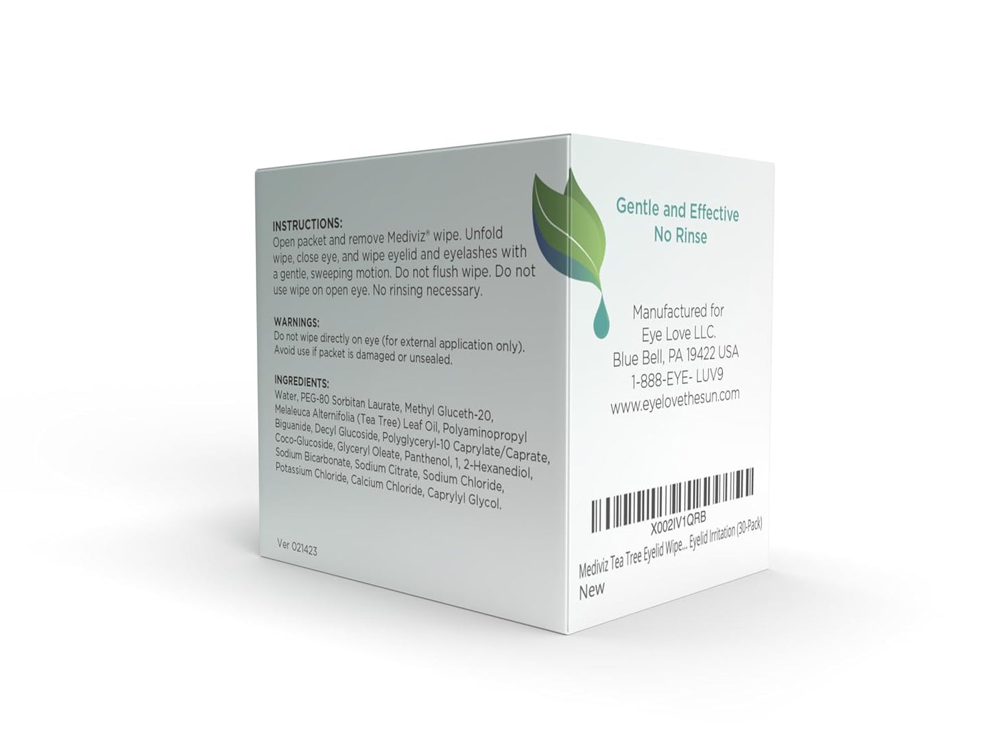Tea Tree Eyelid Cleanser Wipes – 30 Single-Use Towelettes – Eyelash & Eyelid Wipes for Soothing Dry Eye Irritation, Demodex Removal & More