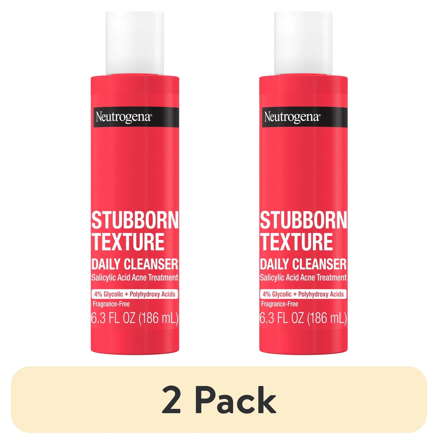 (2 Pack) Stubborn Texture Daily Acne Facial Cleanser, 6.3 Fl. Oz