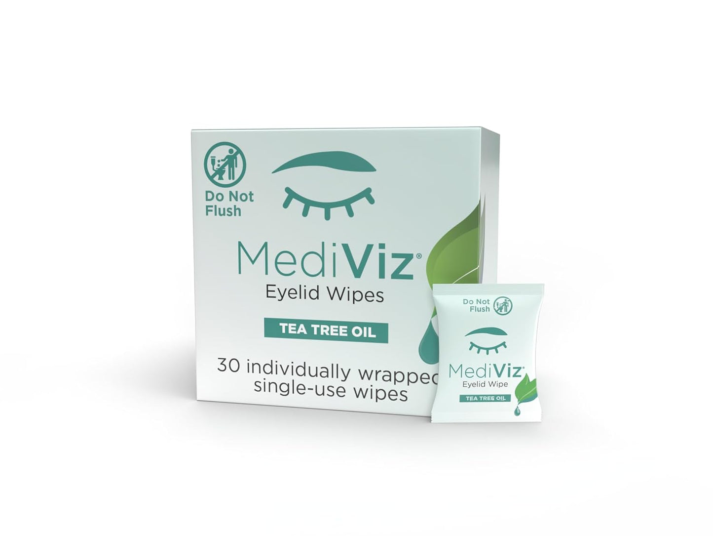 Tea Tree Eyelid Cleanser Wipes – 30 Single-Use Towelettes – Eyelash & Eyelid Wipes for Soothing Dry Eye Irritation, Demodex Removal & More